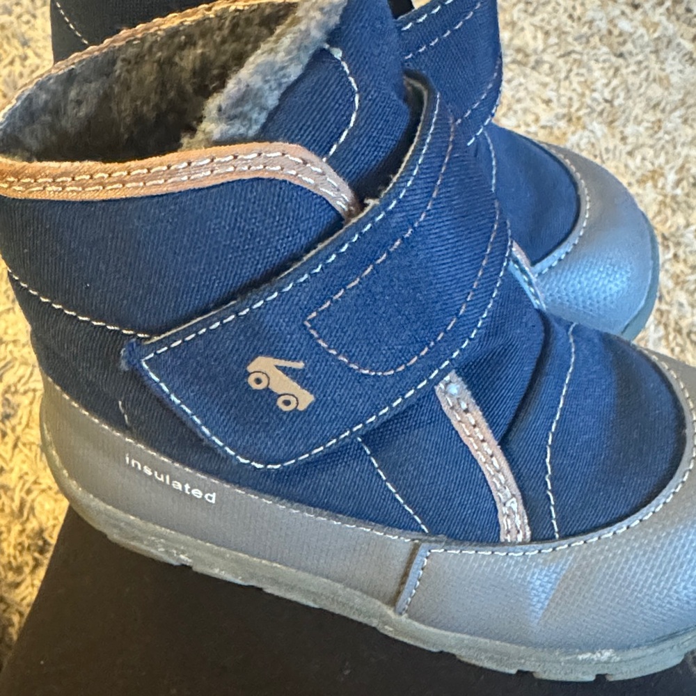 See Kai Run Navy and Gray Kids Boots